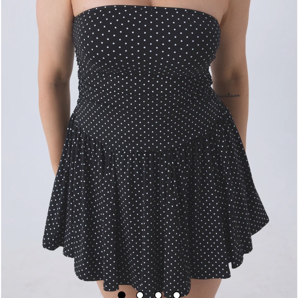 Klassy Network Drop Waist Braless Mini Dress